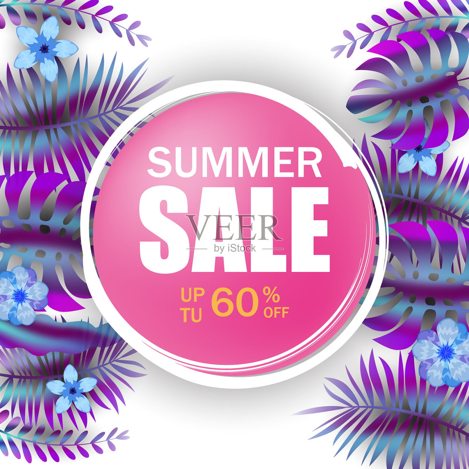 夏季广告模板促销促销插画图片素材