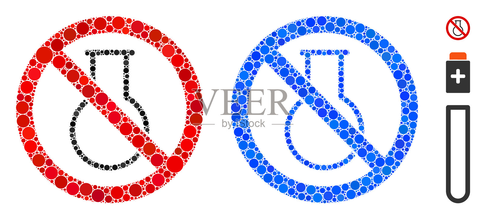 无化学玻璃组成的圆点图标插画图片素材