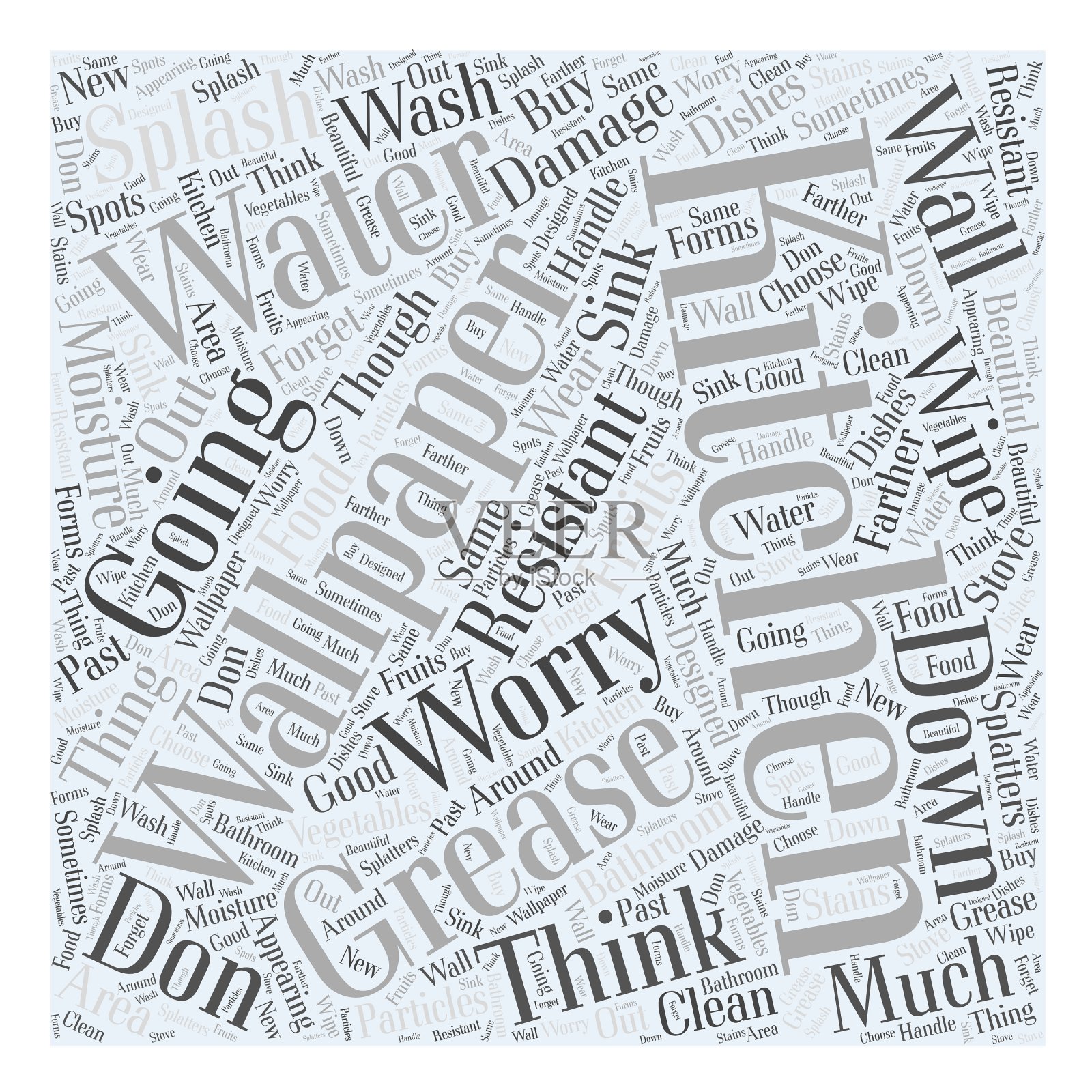 厨房墙纸字云概念插画图片素材