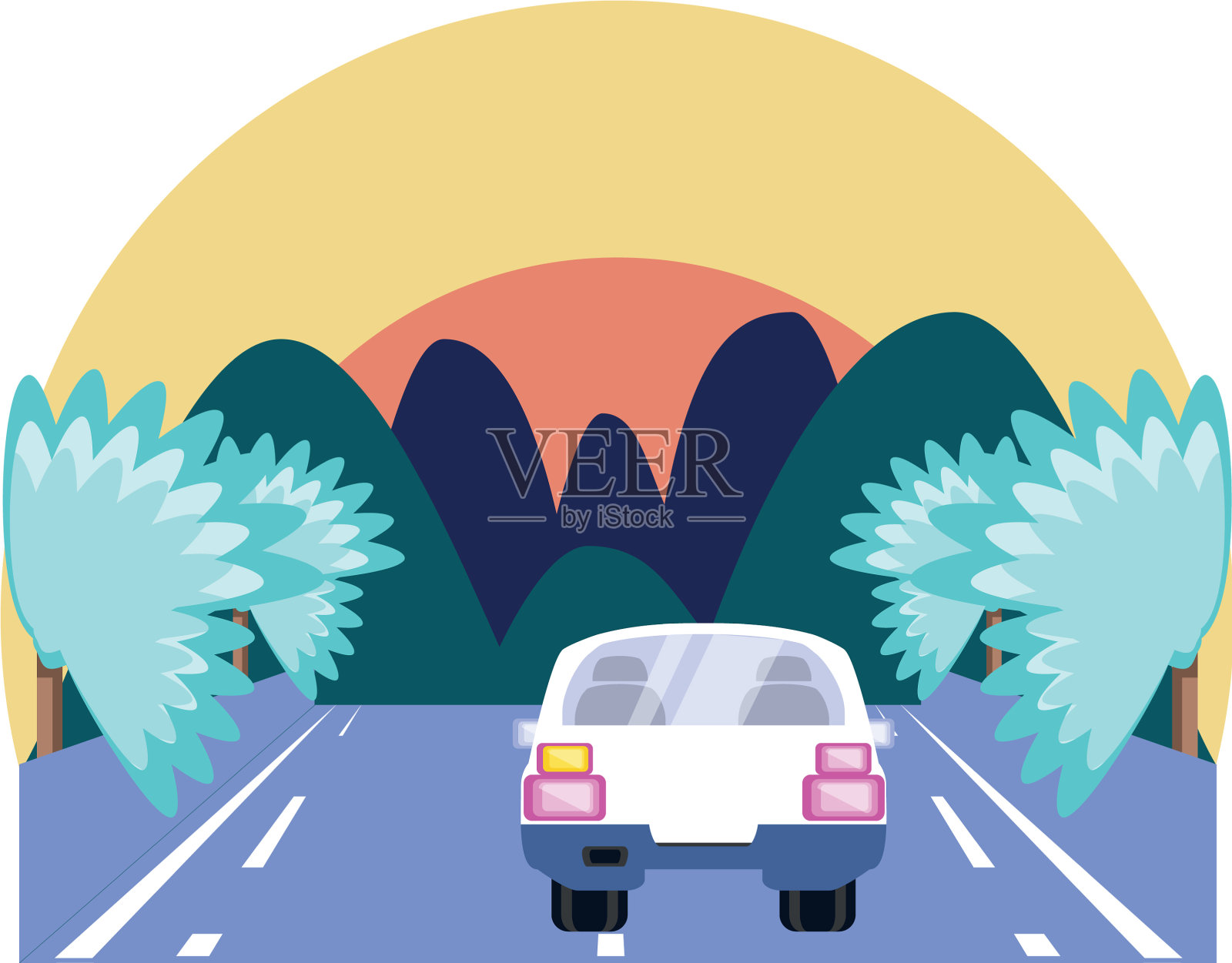 轿车在马路上的场景设计元素图片