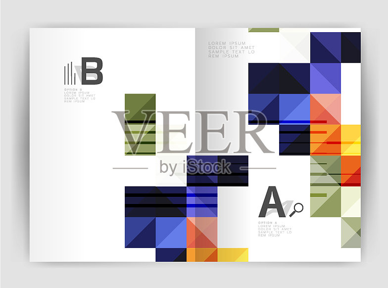 方形年报手册a4打印模板设计模板素材