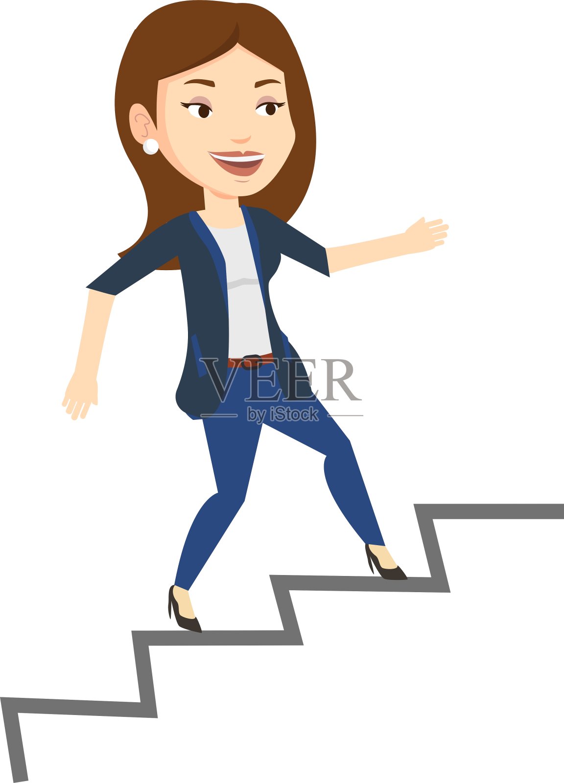 事业上蒸蒸日上的女商人设计元素图片