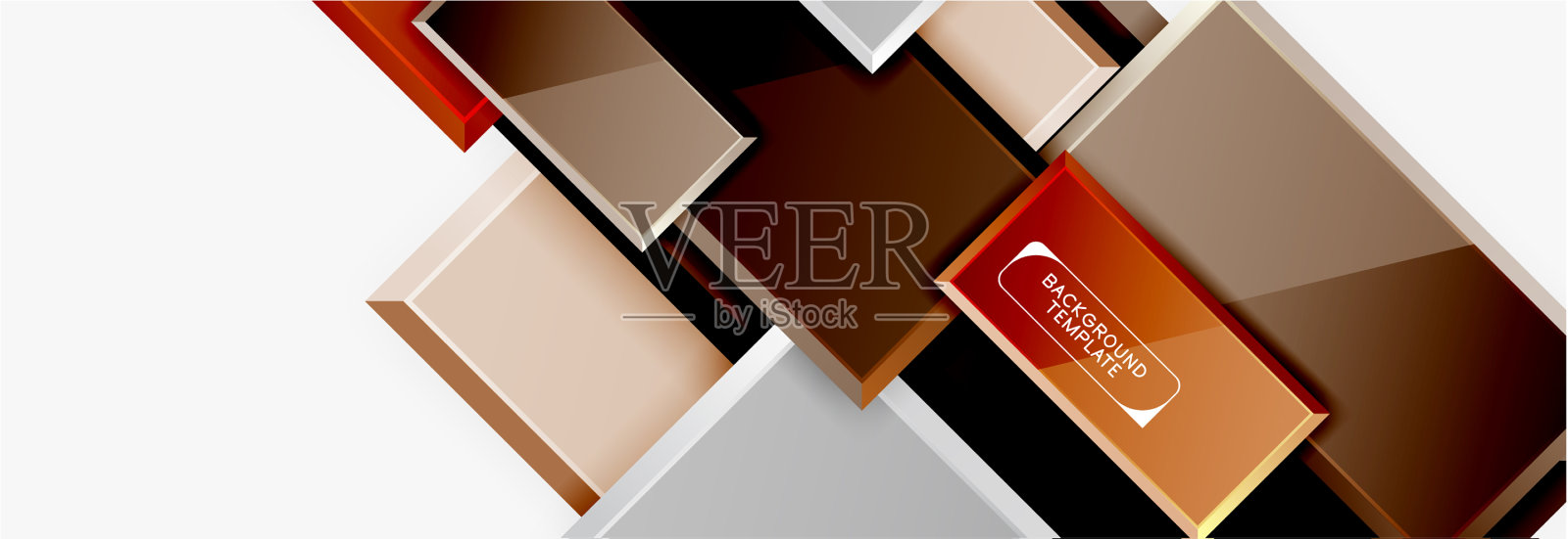 几何正方形设计抽象旗帜光泽插画图片素材