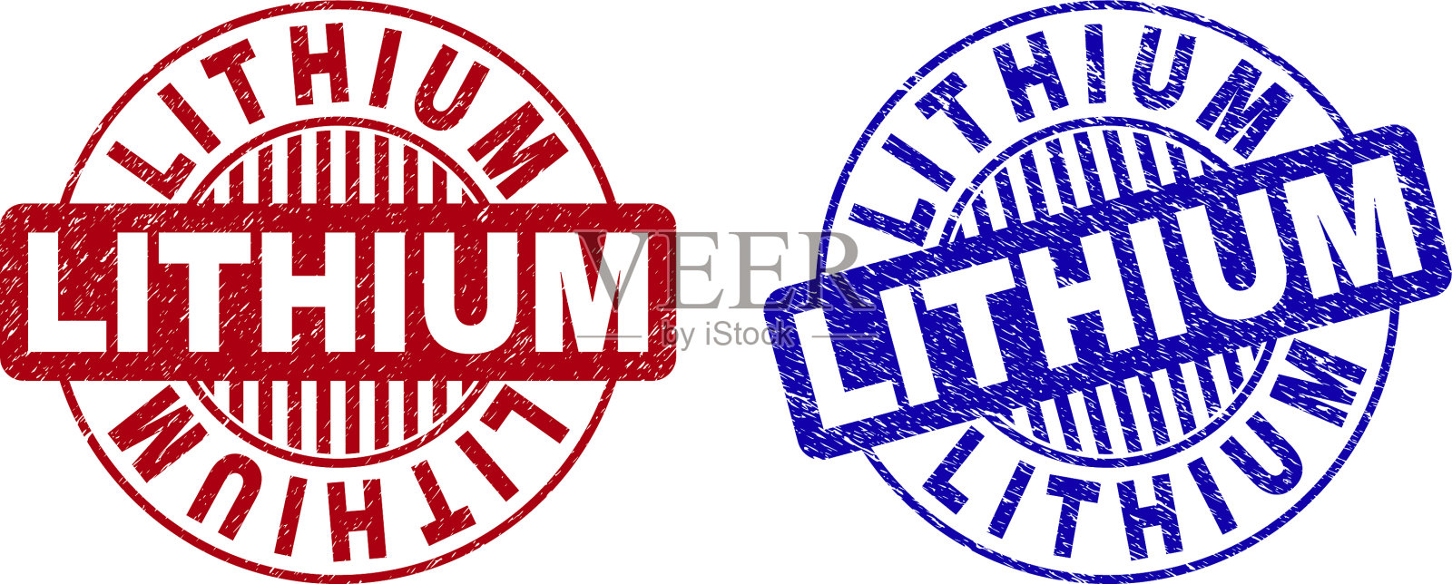 垃圾锂纹理圆形邮票插画图片素材