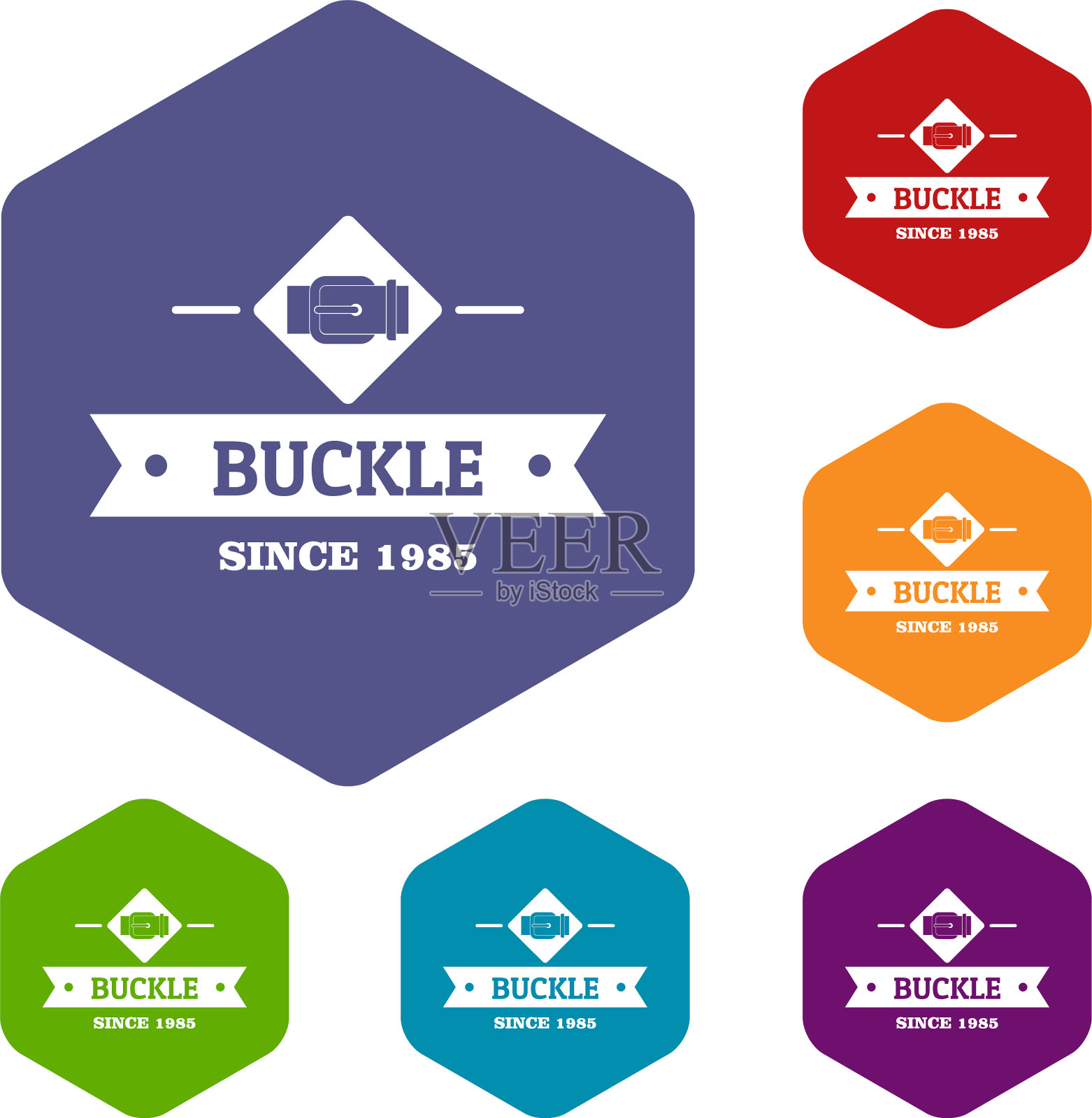 扣优雅图标六面体插画图片素材