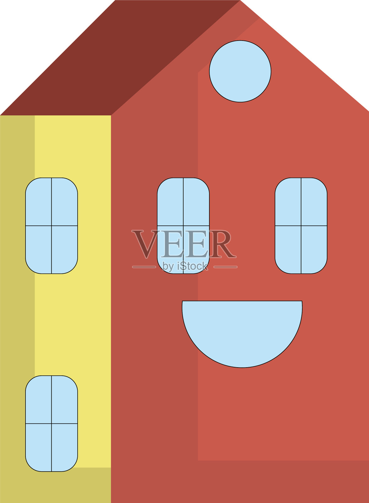 快乐的房子或颜色设计元素图片