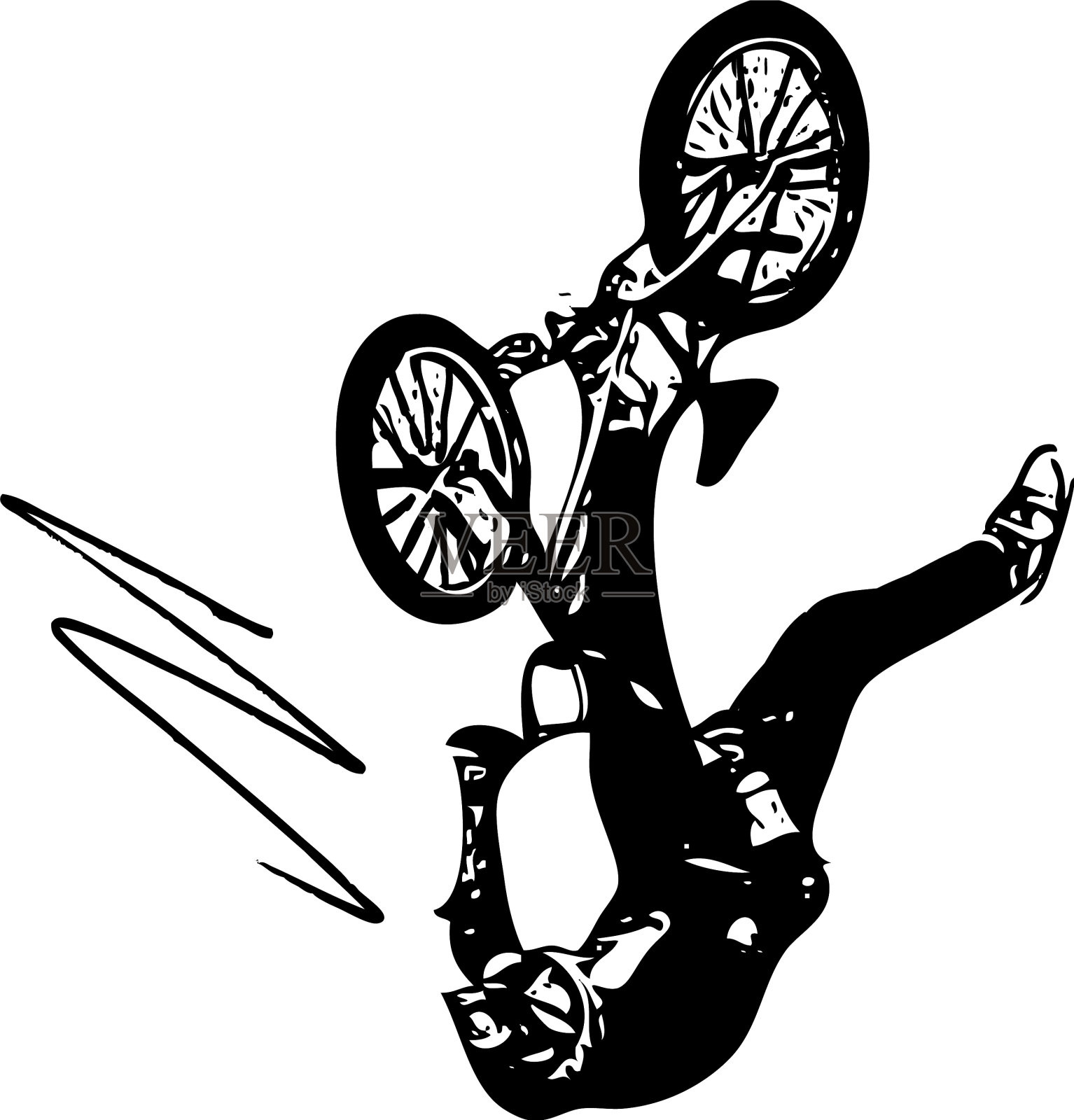 极限摩托车越野赛选手插画图片素材