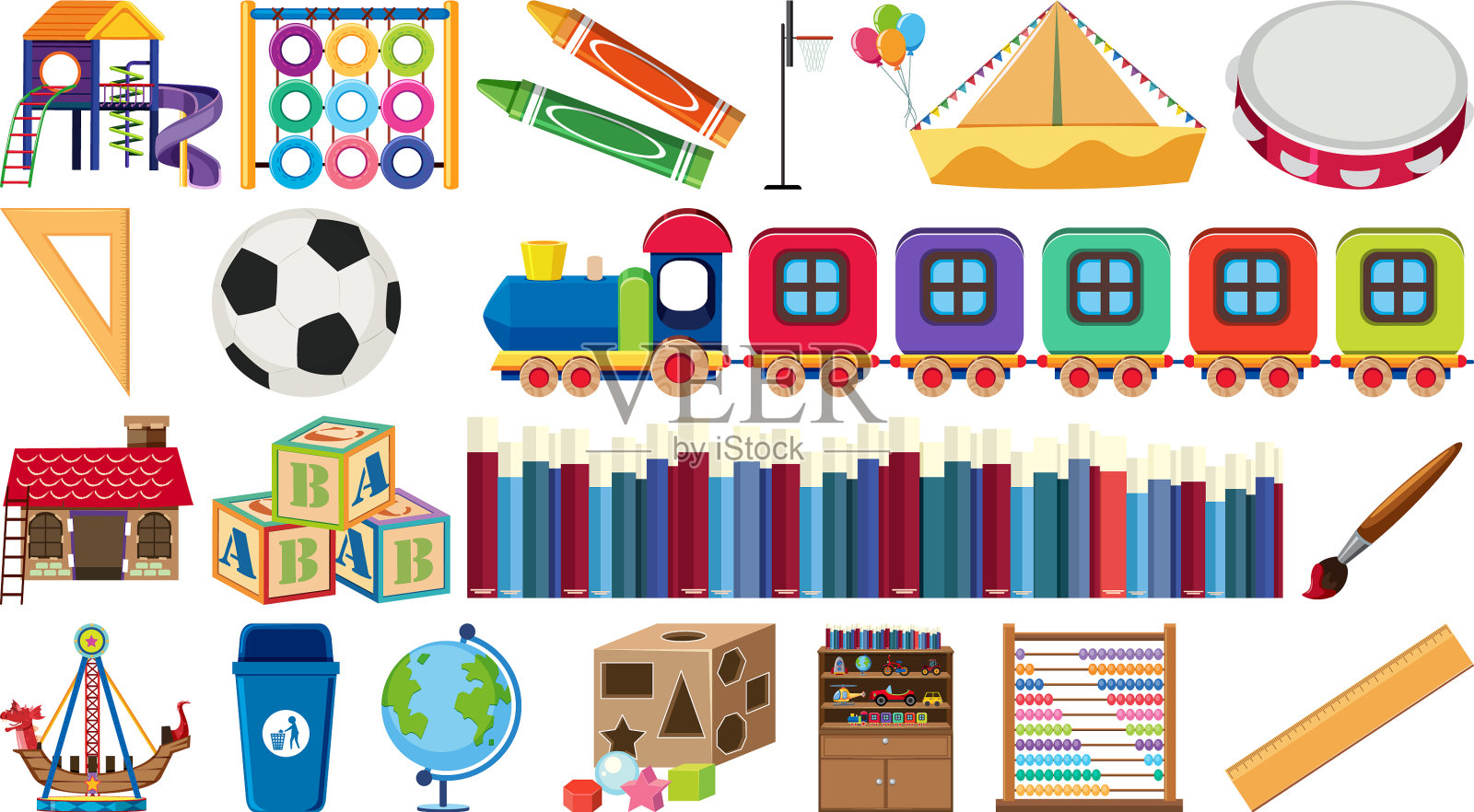 为儿童配备学习设备设计元素图片