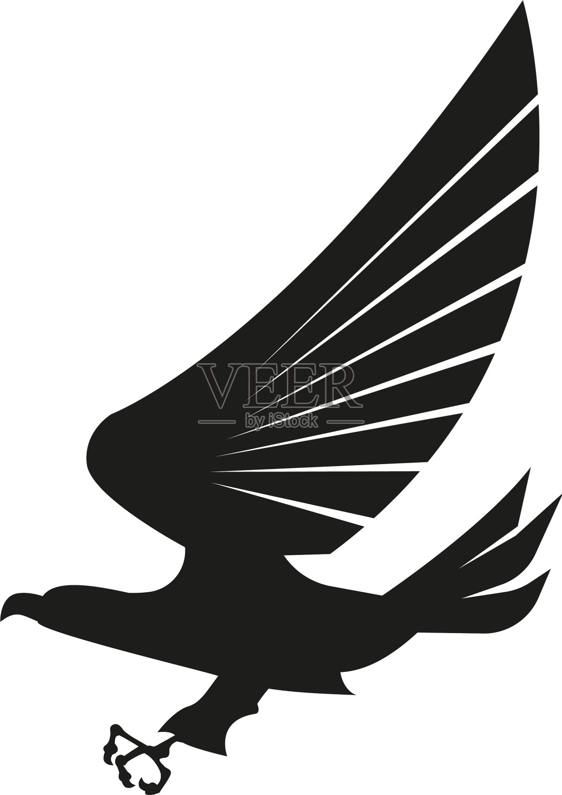 孤立在白色背景上的鹰符号设计元素图片