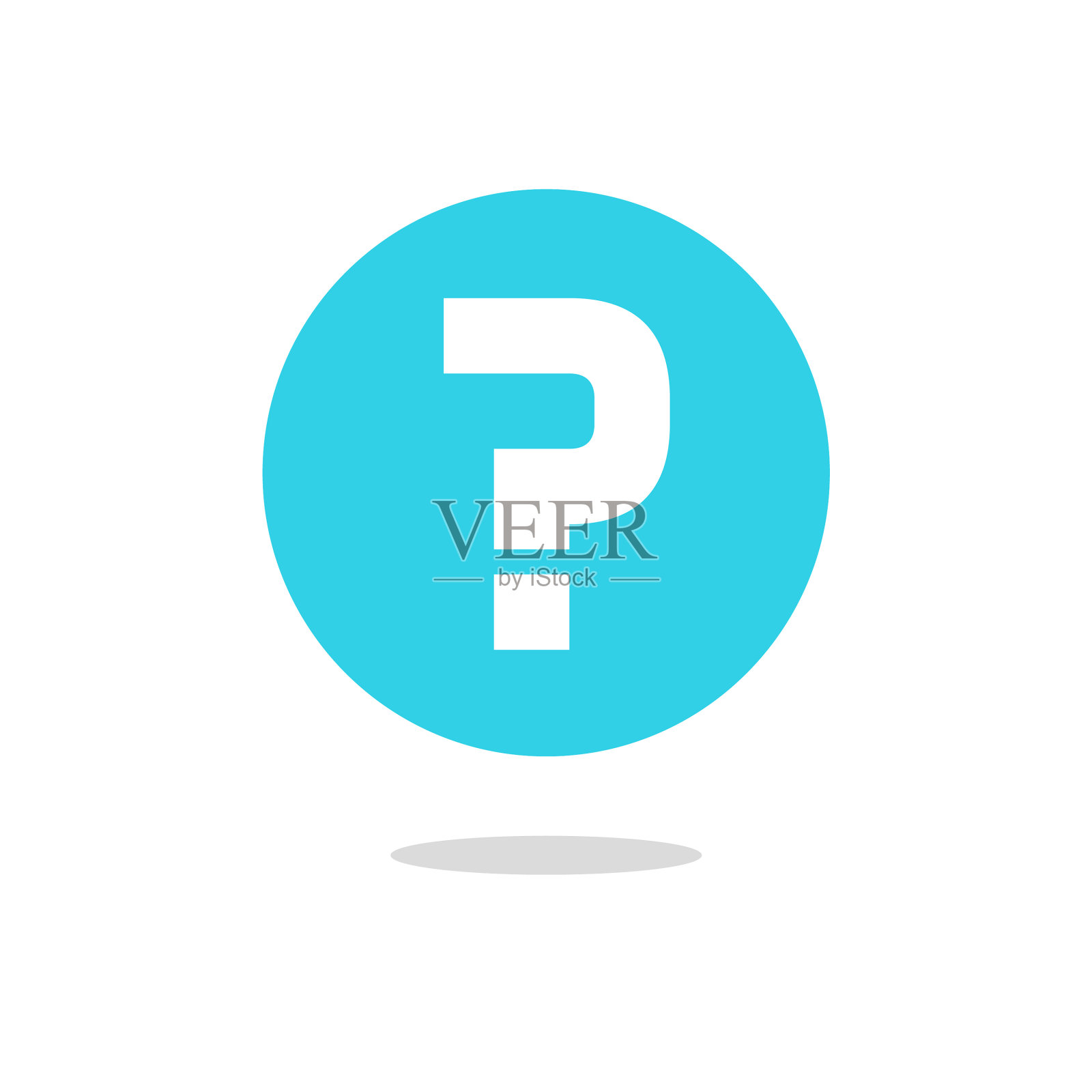 蓝色圆上的问号图标插画图片素材