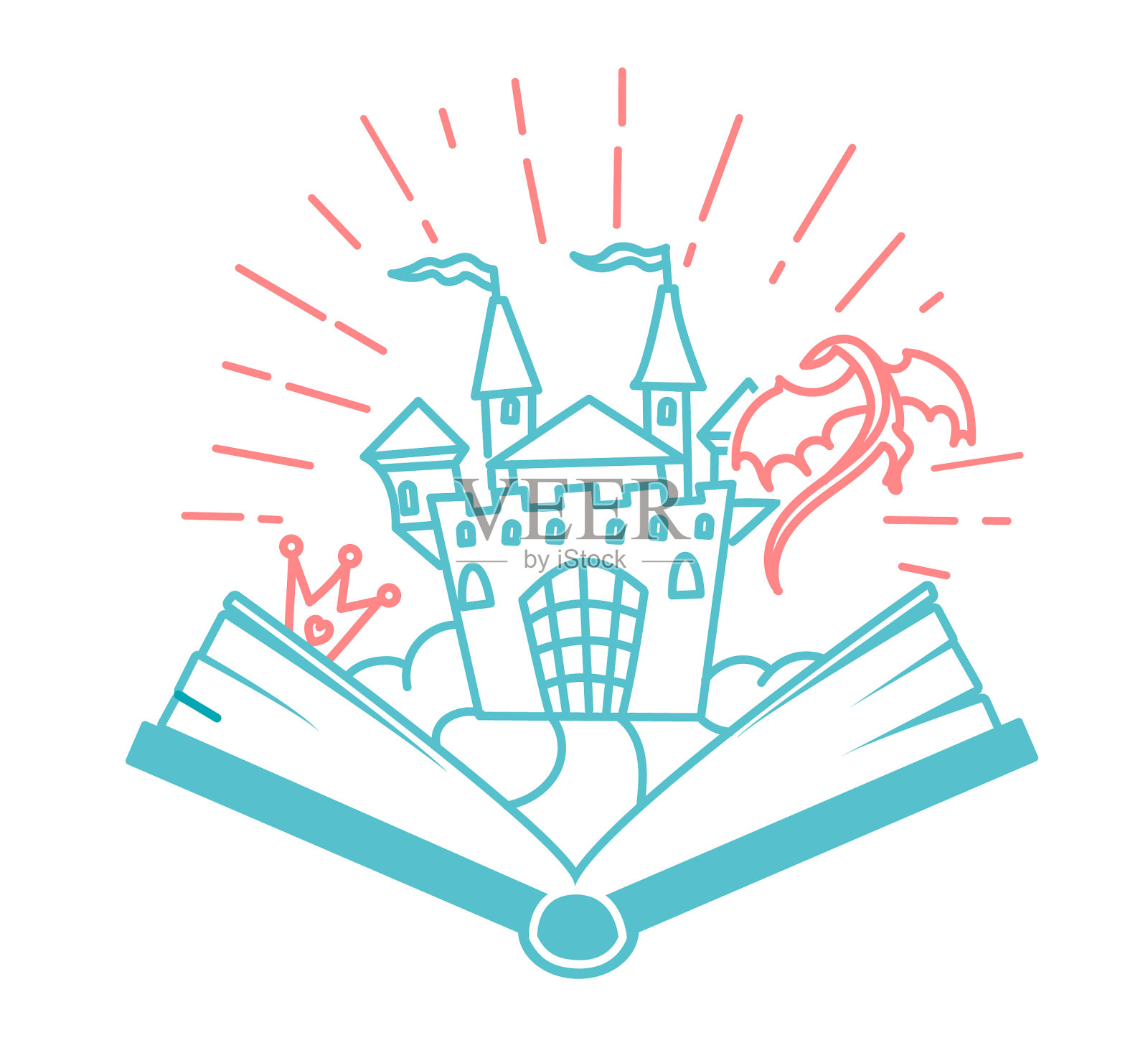 以打开的书的形式阅读的概念设计元素图片