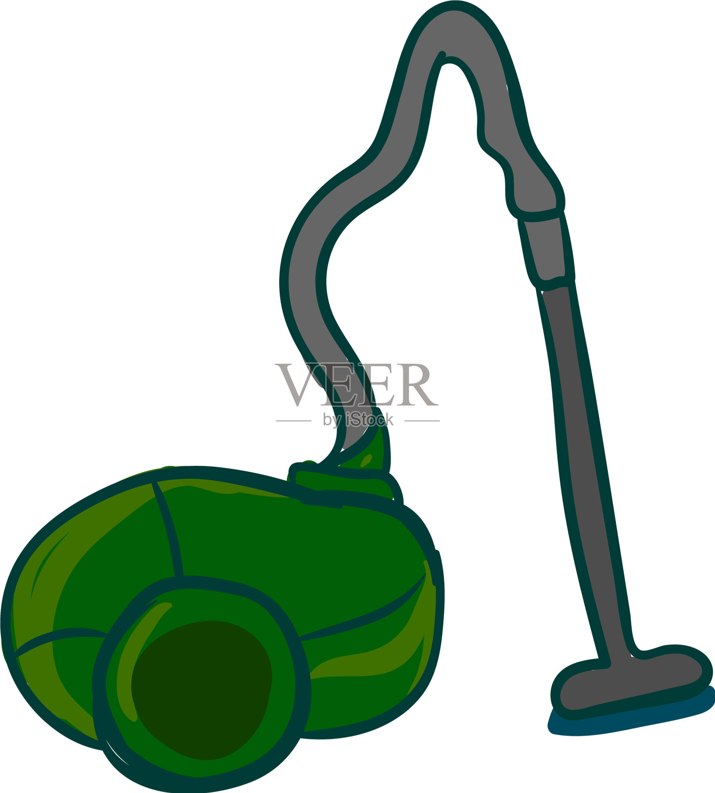 绿色吸尘器或彩色吸尘器设计元素图片