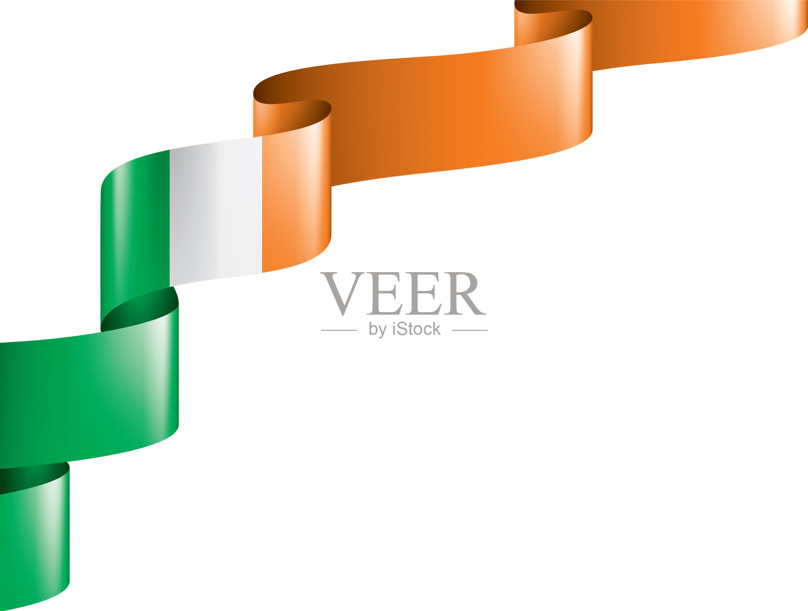 爱尔兰国旗上有白色插画图片素材