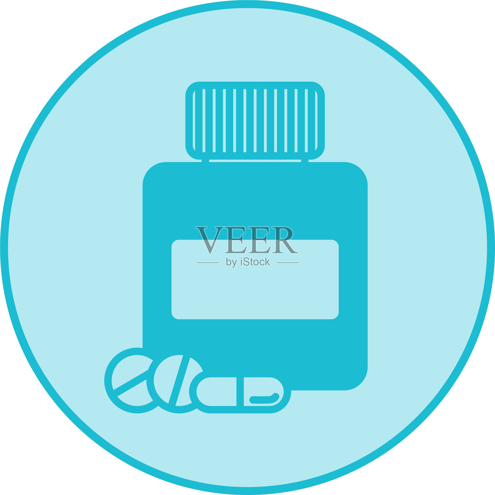 空白药瓶孤立在白色背景上插画图片素材