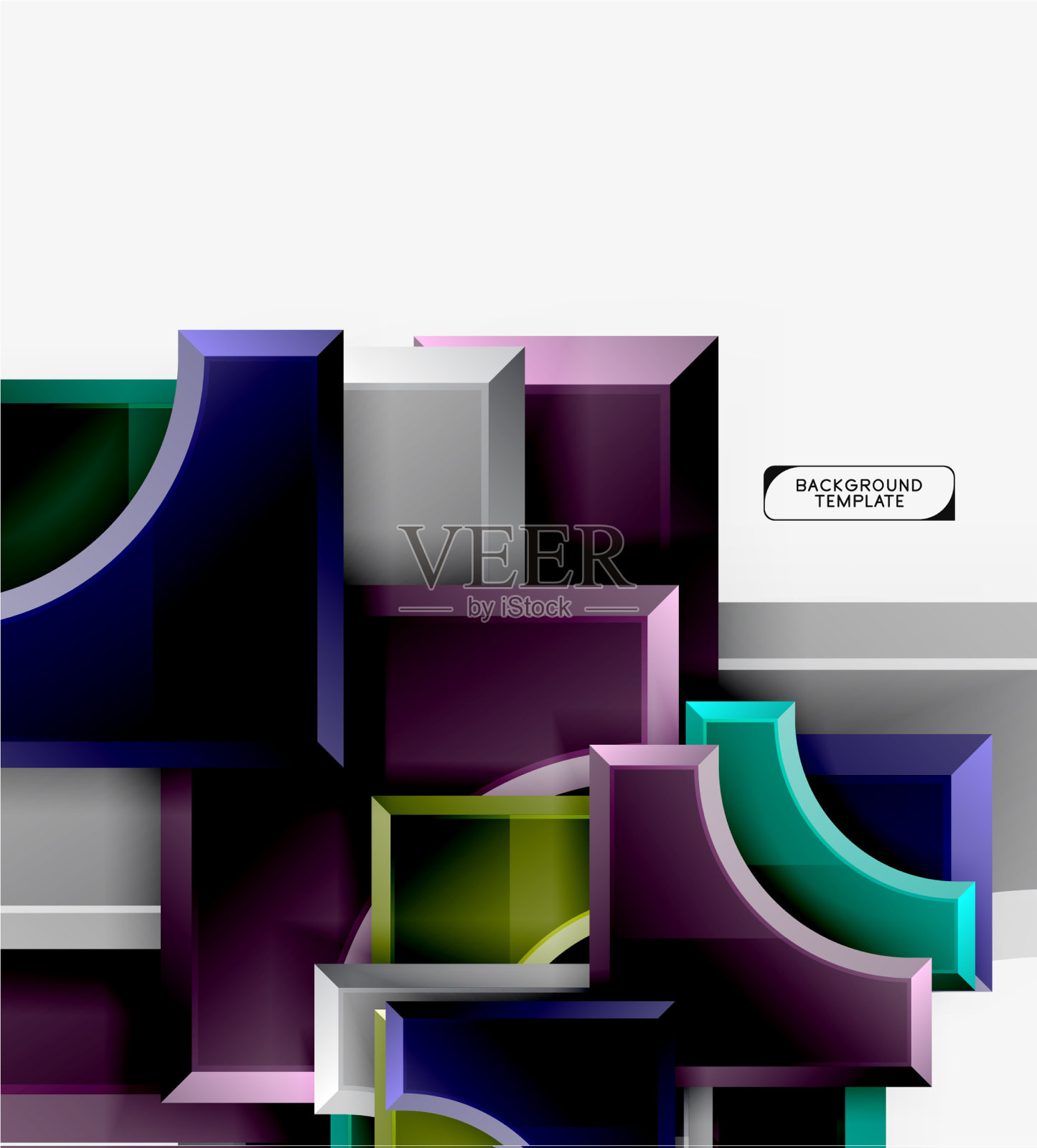 几何三维形状背景插画图片素材