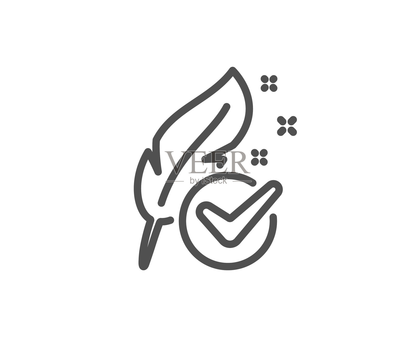 低过敏性测试线图标羽毛标志号设计元素图片