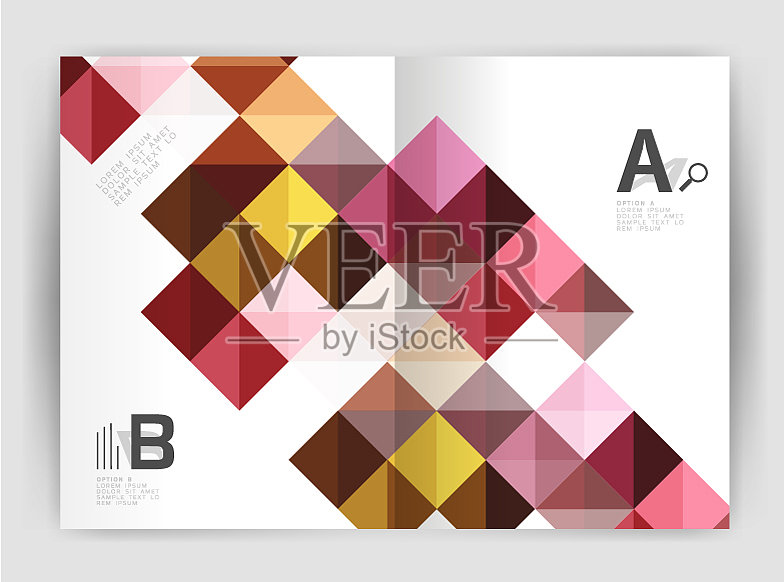 极简的广场小册子或单张业务设计模板素材