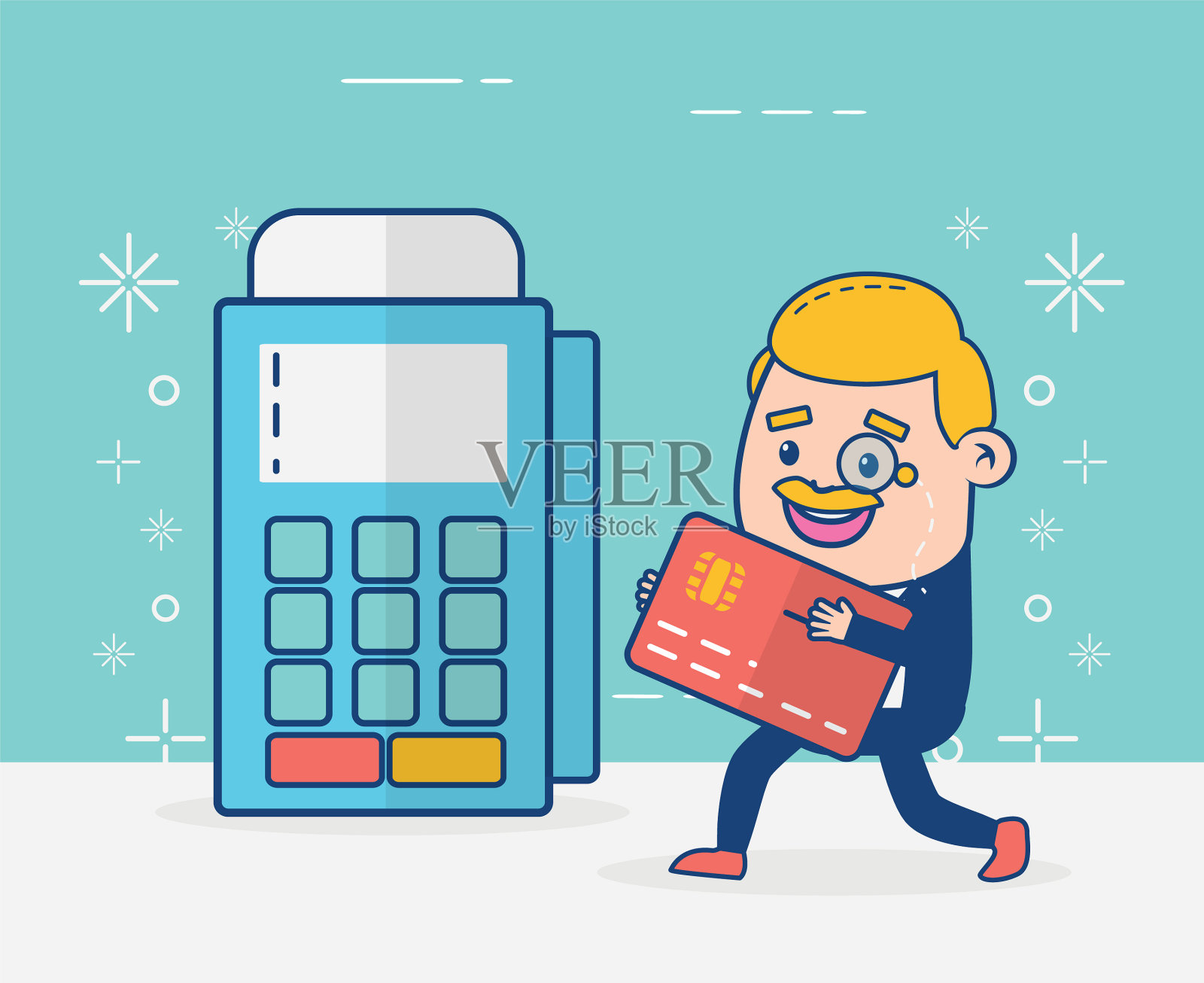 人网上银行插画图片素材