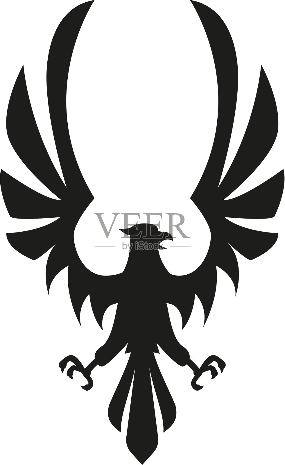 孤立在白色背景上的鹰符号设计元素图片