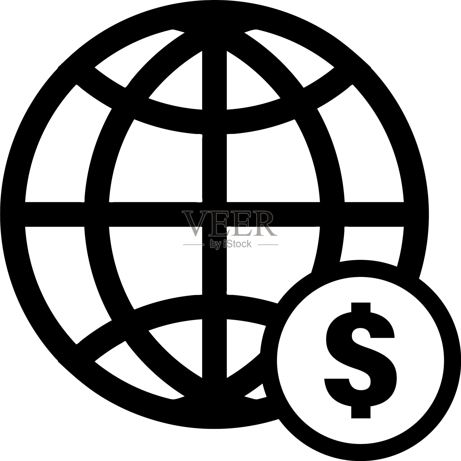 全球美元图标图形设计模板设计元素图片