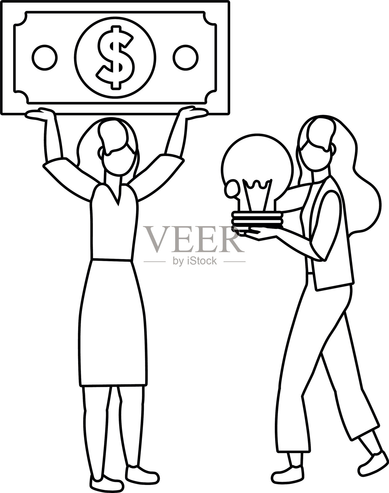 商业女性头像卡通设计设计元素图片