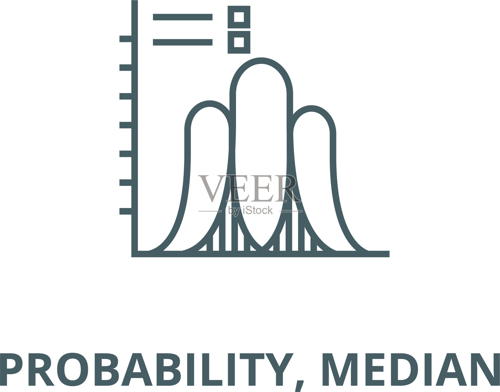 概率中值线图标线性图标素材