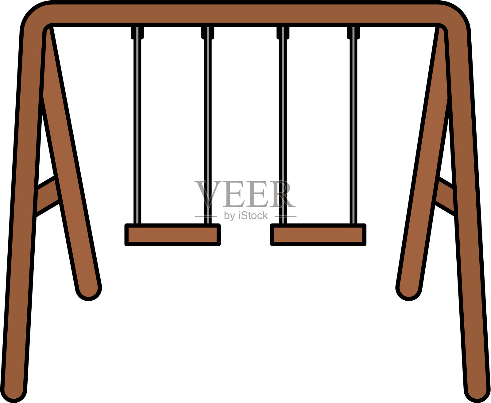秋千木孤立图标设计元素图片