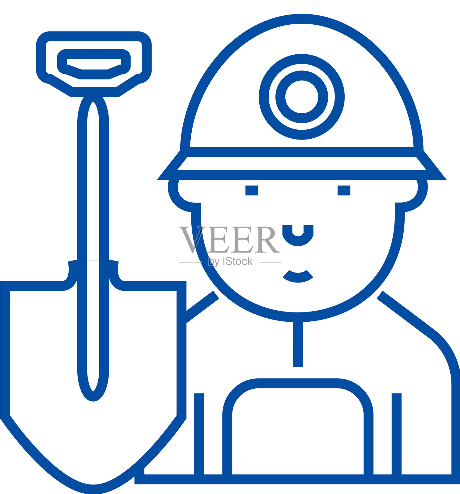 矿工线图标概念矿工平面设计元素图片