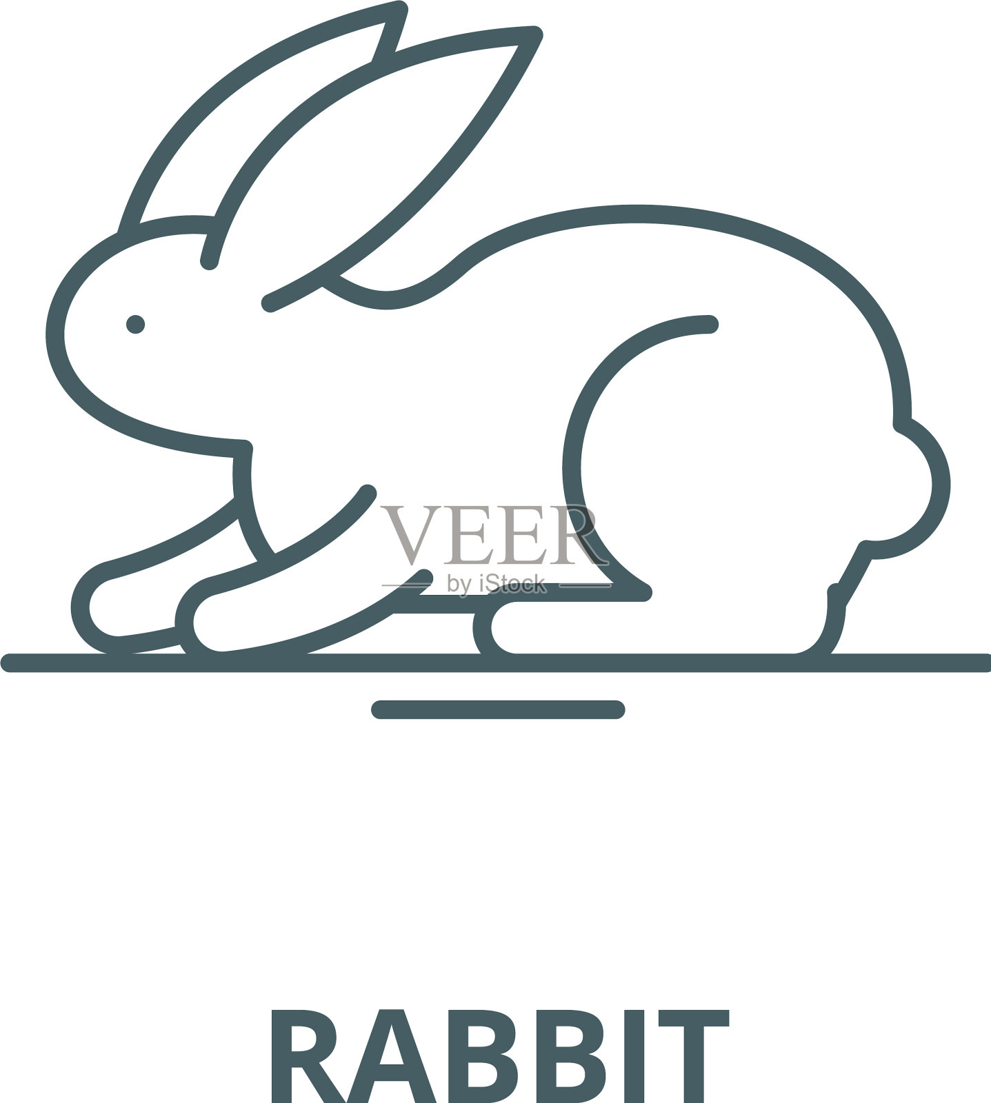 兔子线图标线性概念大纲设计元素图片