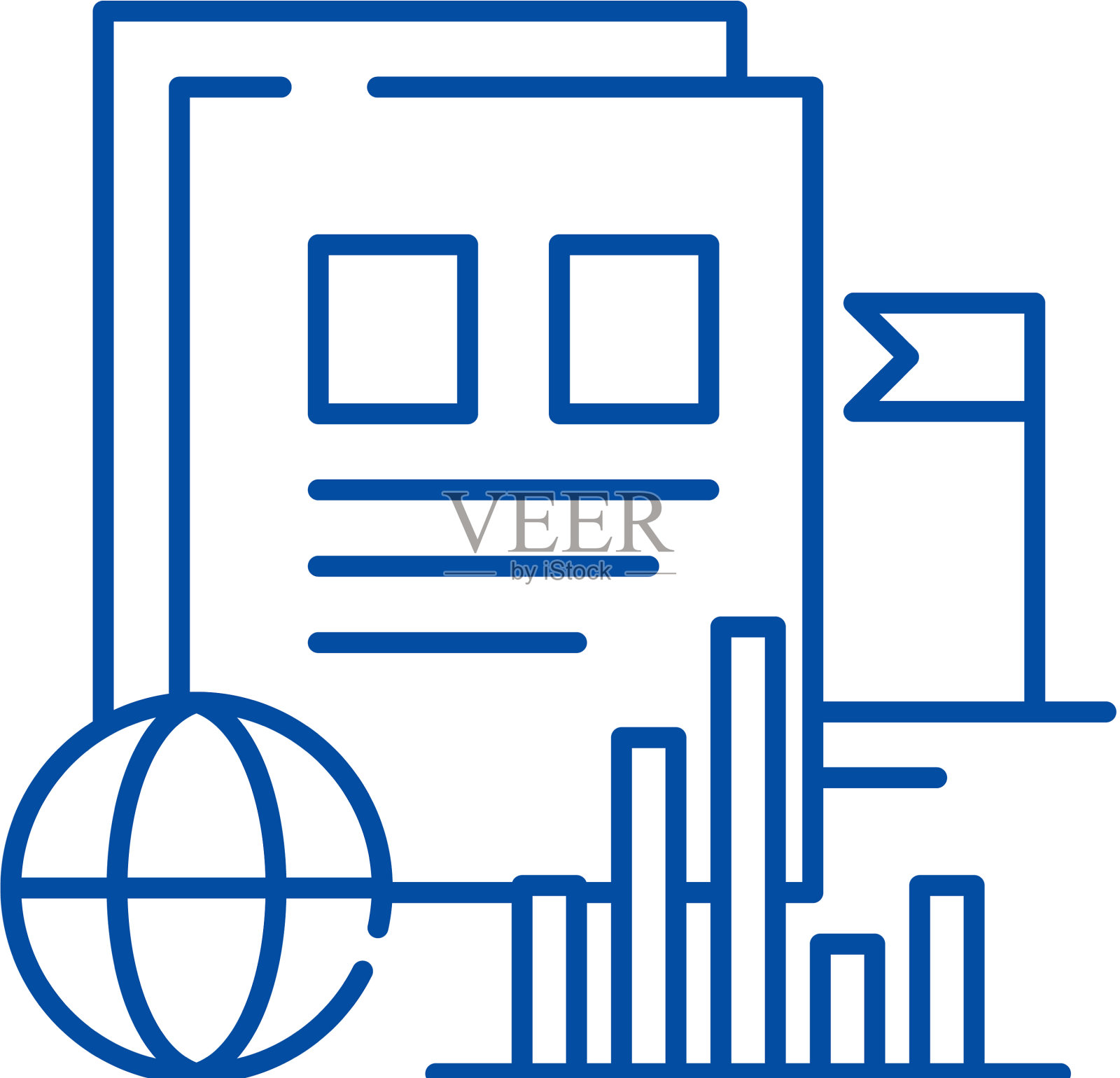 任务成功线图标概念任务成功设计元素图片