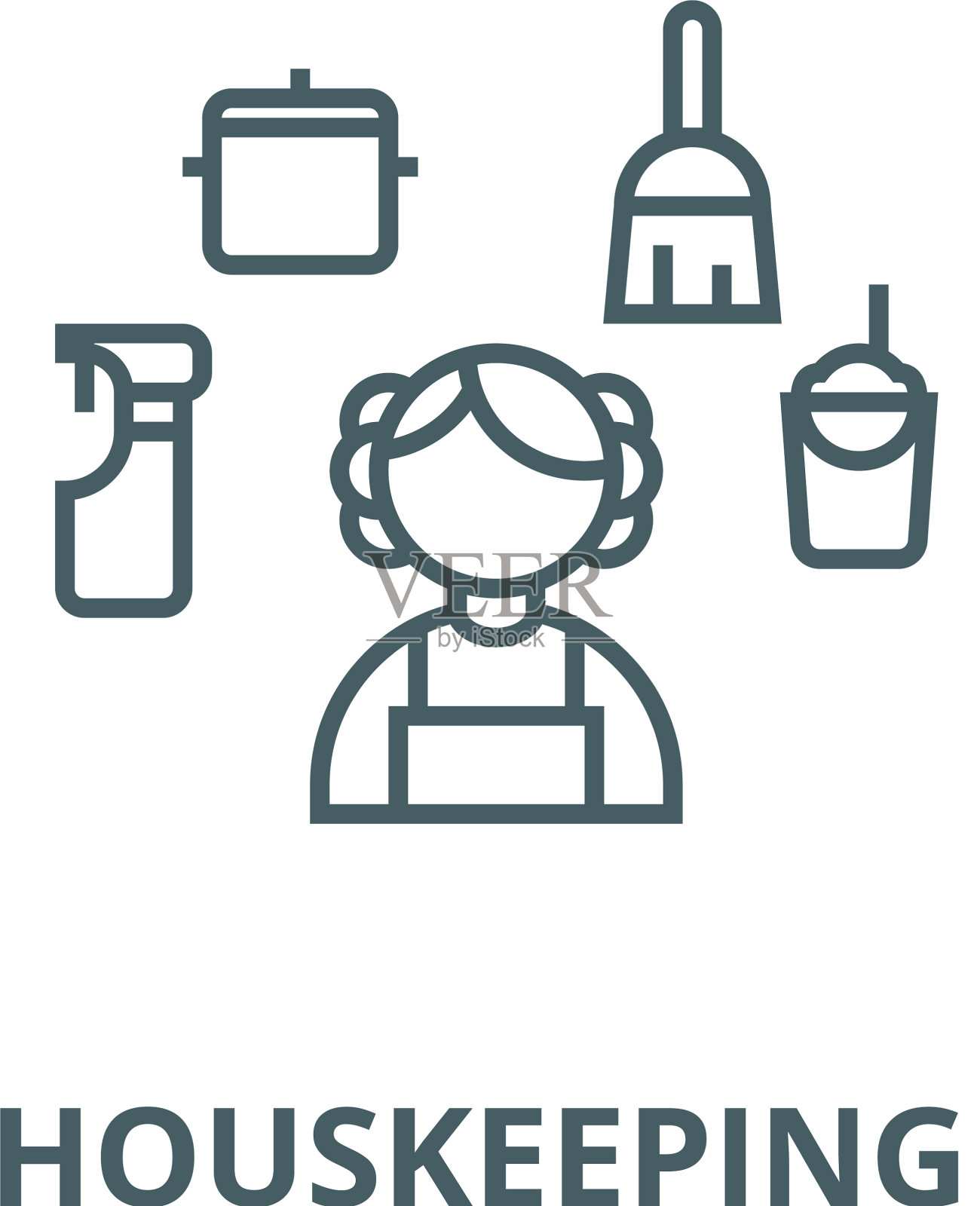 私人管家线图标线性插画图片素材