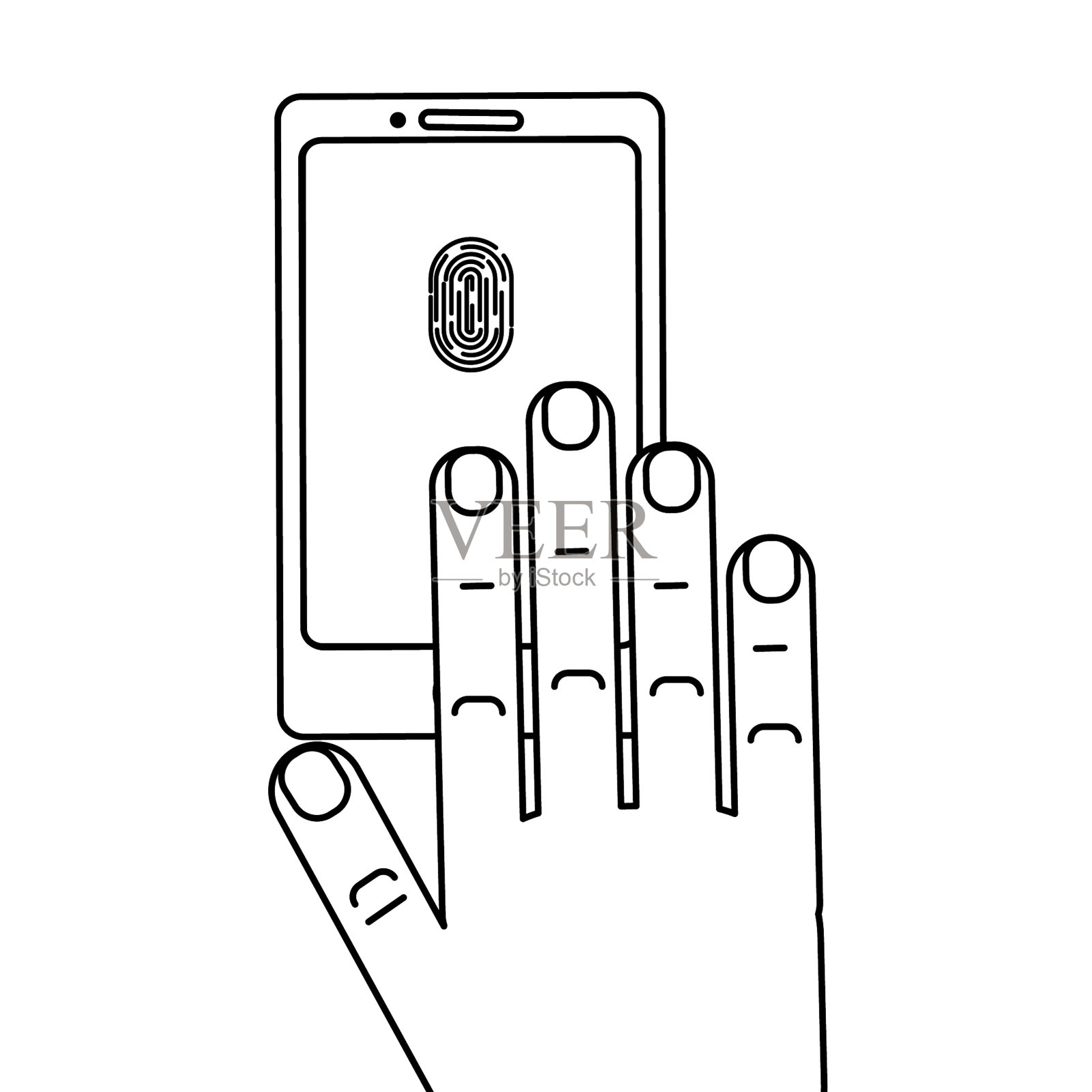 指纹生物识别设计元素图片