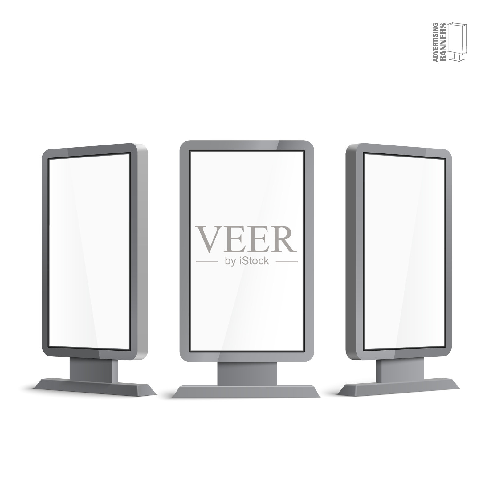 逼真的3d户外灯箱广告设计元素图片