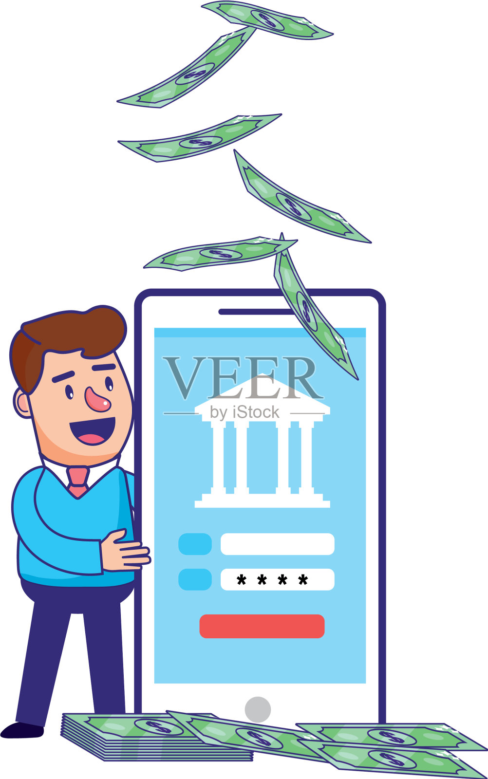 省钱的卡通设计元素图片