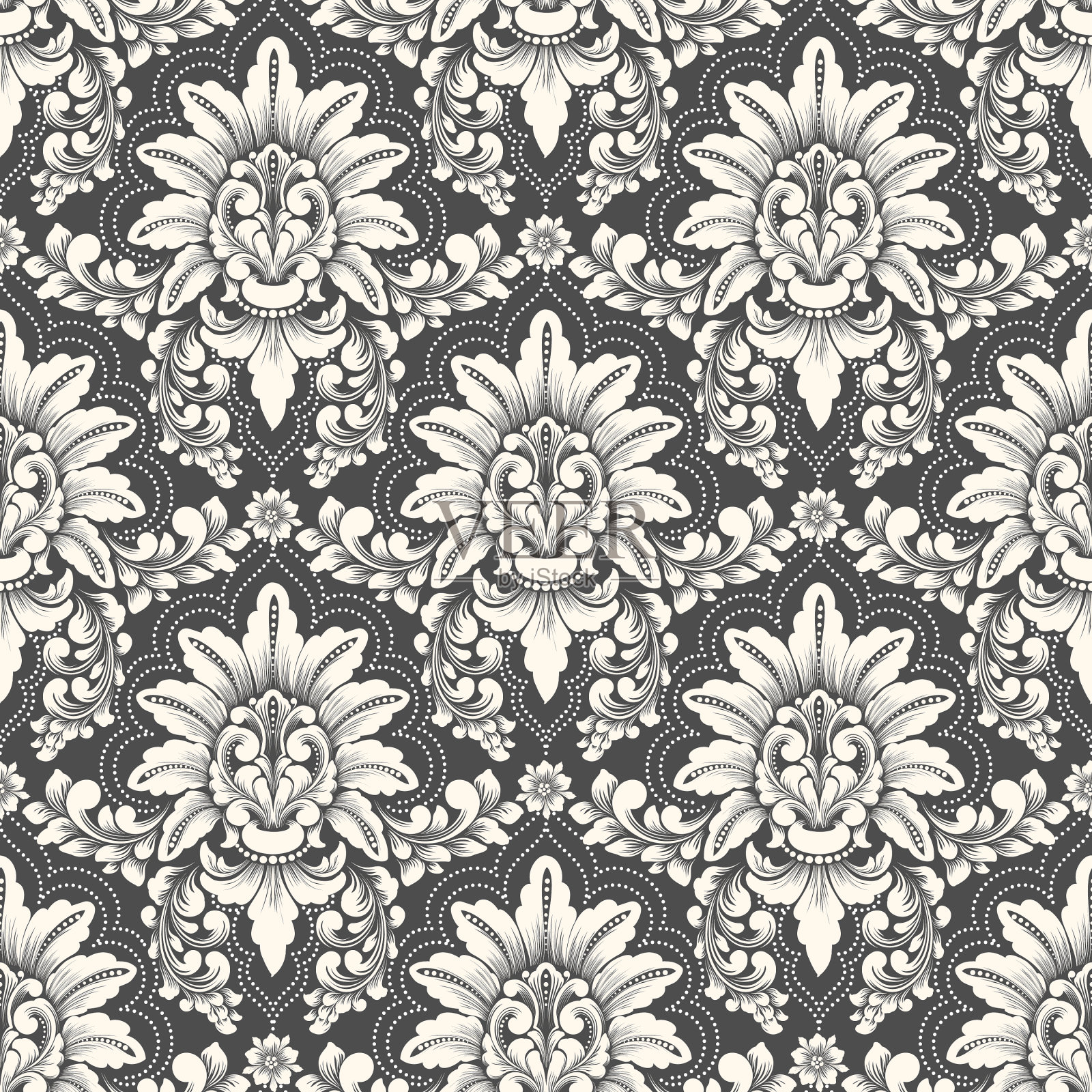 锦缎无缝图案背景古典插画图片素材