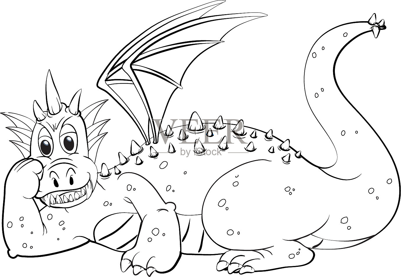 有翅膀的龙的动物轮廓设计元素图片