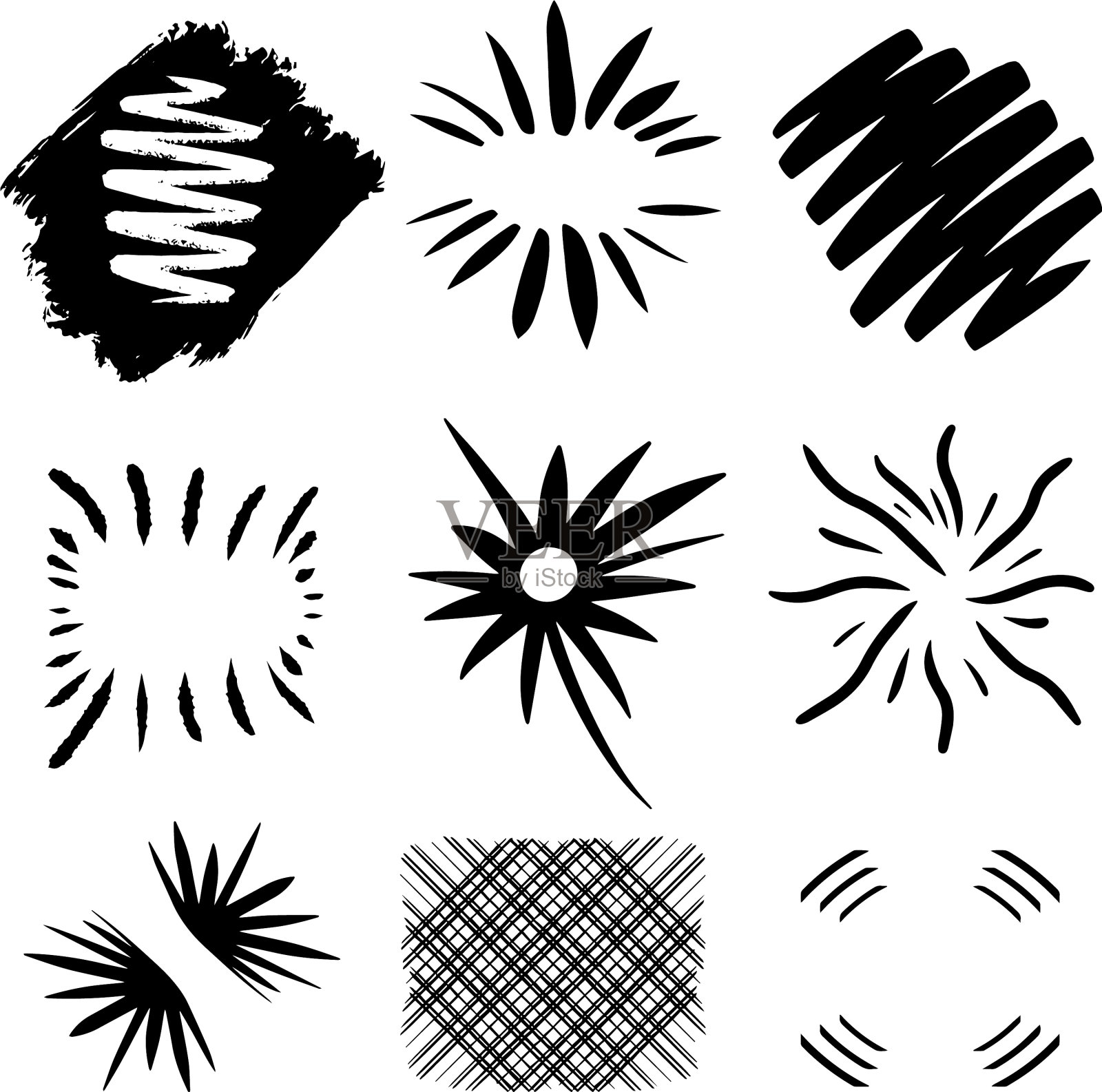 太阳爆发涂鸦边框笔记本页插画图片素材