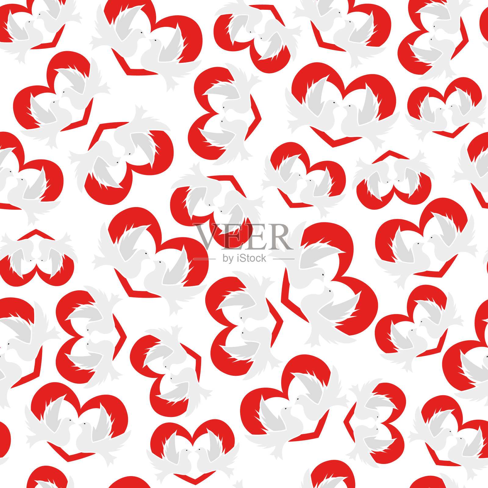 无缝图案和平鸽插画图片素材