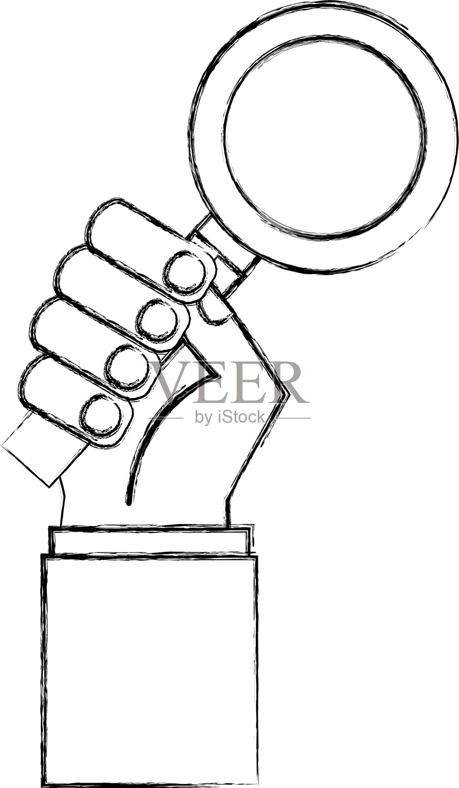 手与搜索放大镜图标人类设计元素图片