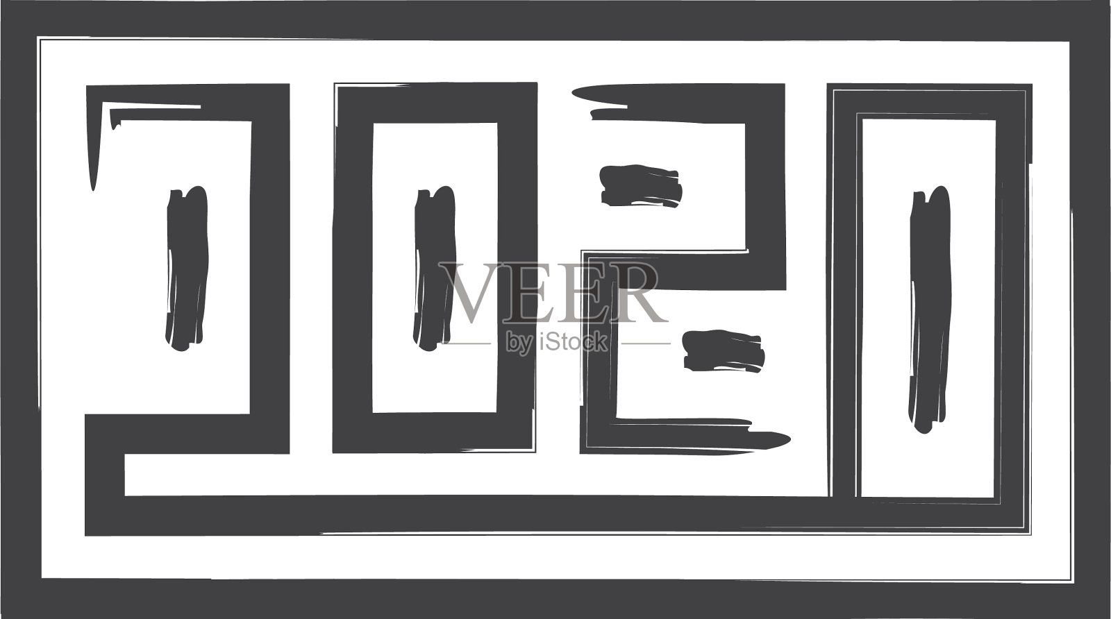 灰色文字标志2020年快乐新年抽象卡片设计元素图片