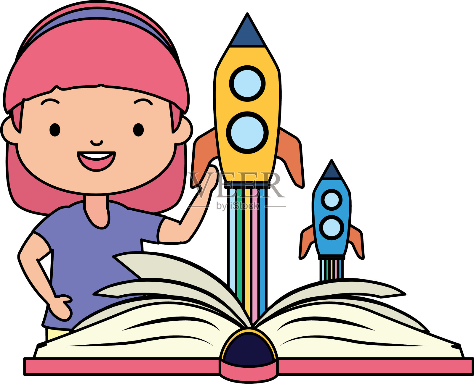 世界女孩读书日设计元素图片