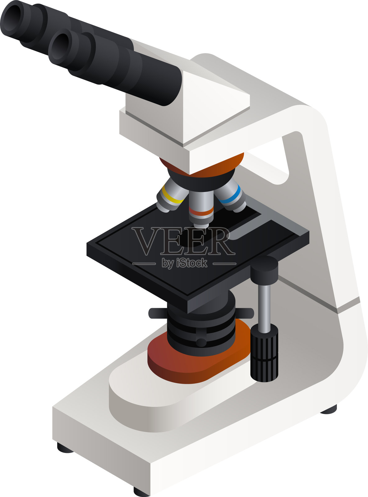 医用显微镜图标等距样式设计元素图片