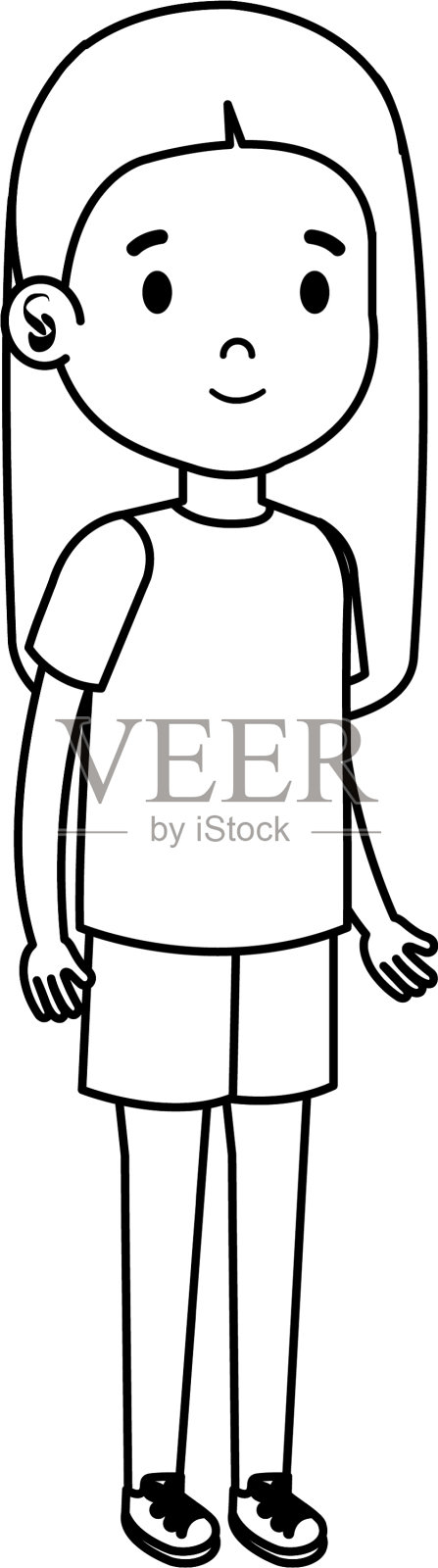 小女孩的性格设计元素图片