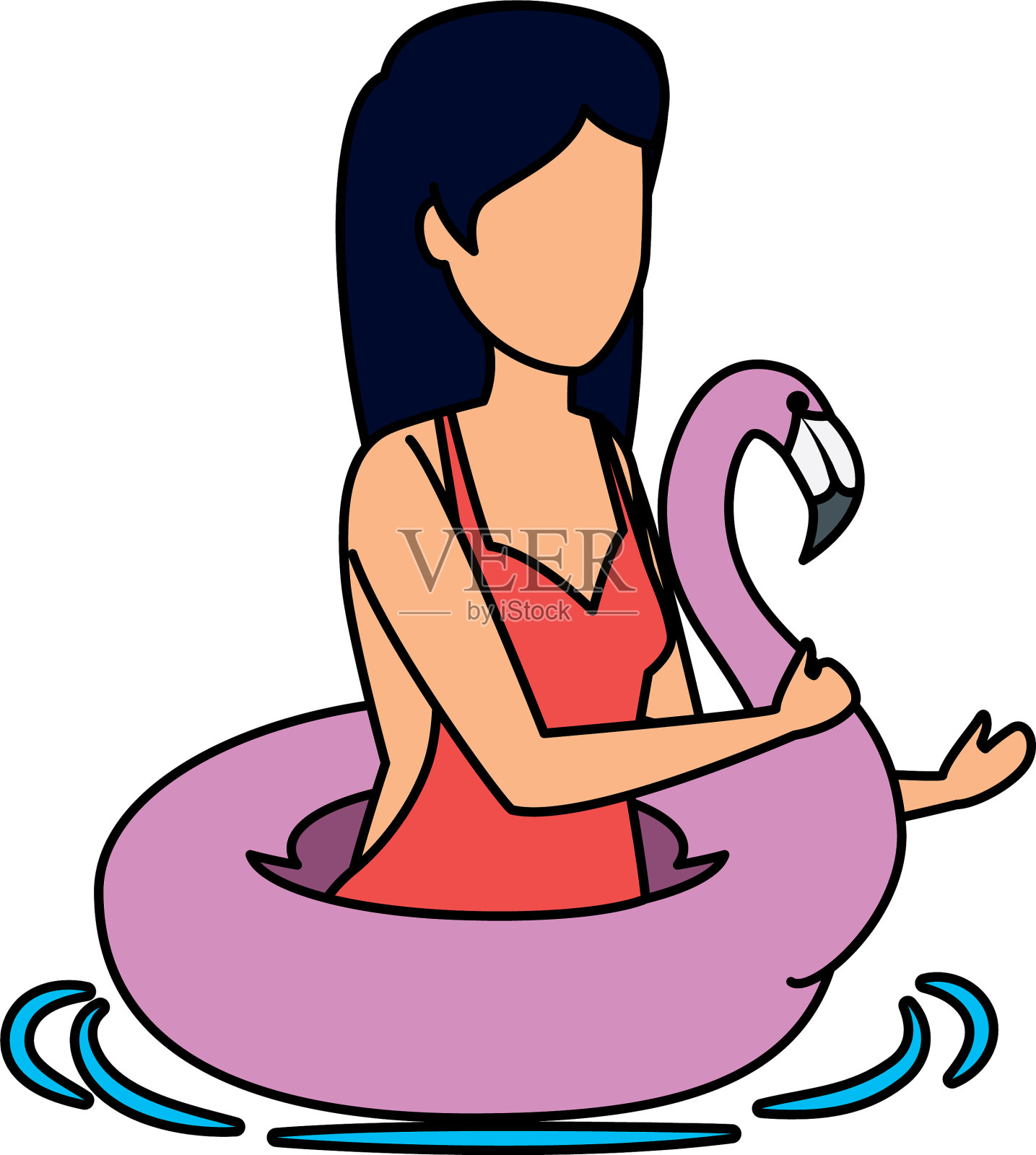 穿着佛兰德斯花车的漂亮女人插画图片素材