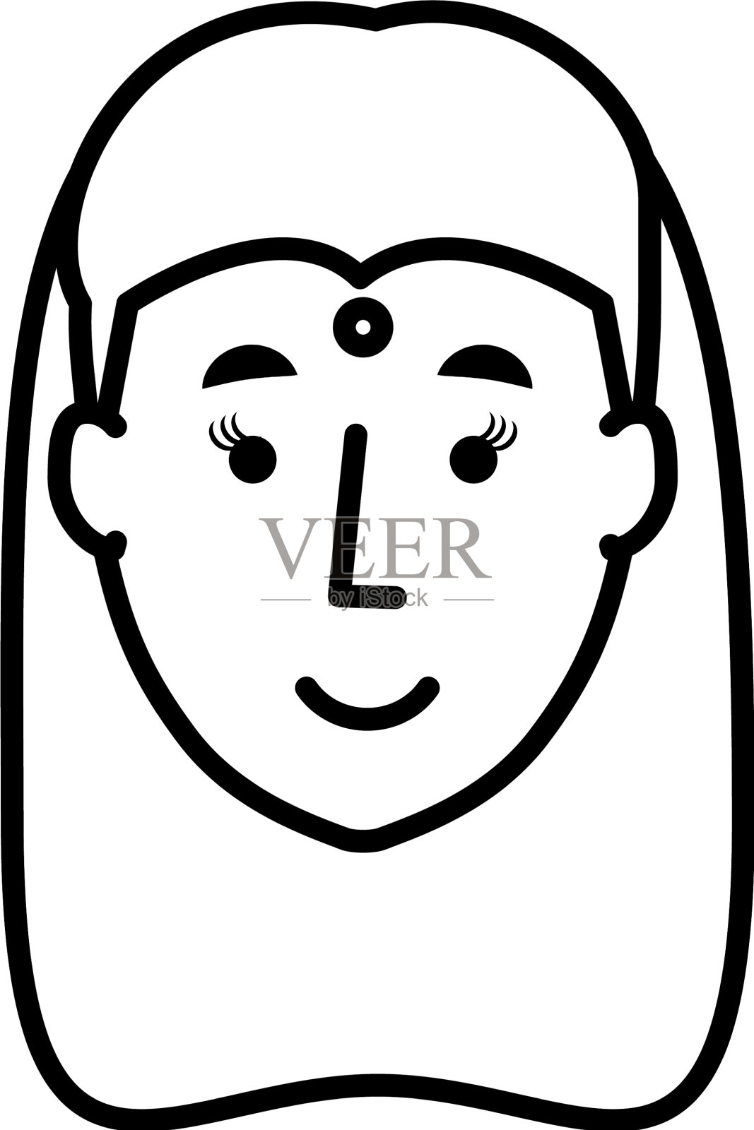 女印度头像的头设计元素图片