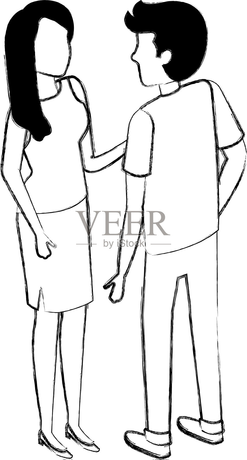 拥抱情侣角色设计元素图片