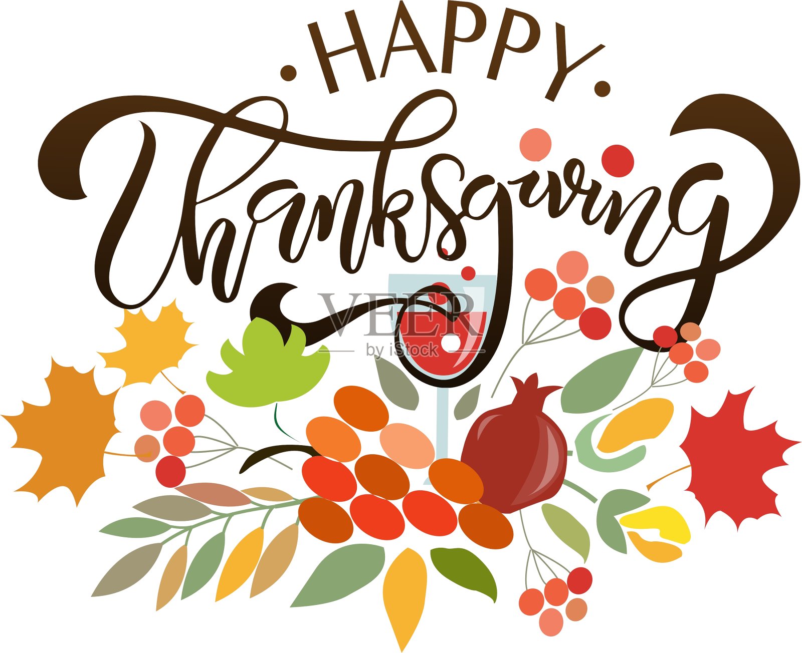 手绘感恩节印刷海报插画图片素材