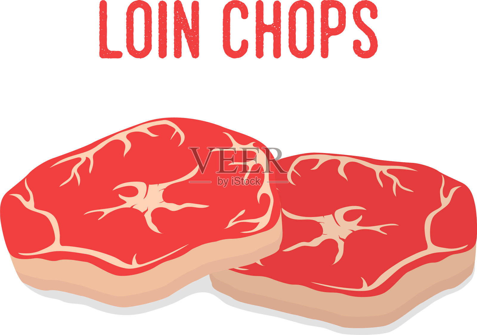 牛排骨红鲜肉农场猪肉插画图片素材