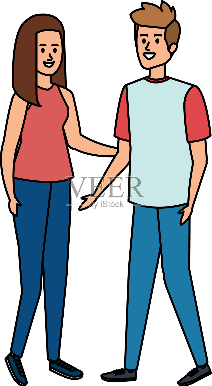 年轻夫妇化身角色设计元素图片