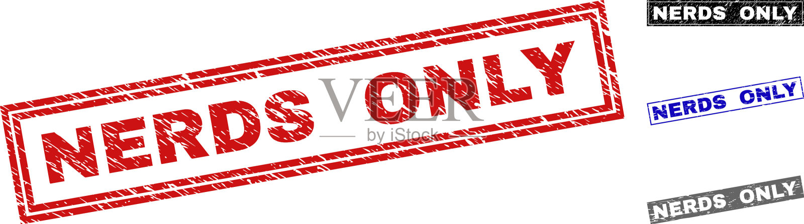 垃圾书呆子只会用有纹理的矩形印章插画图片素材